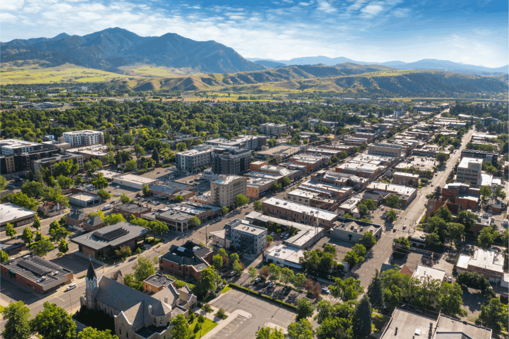 Aerial view of Bozeman, MT